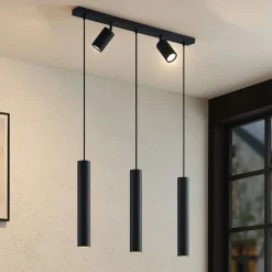 Pendellamper|Pendellamper ^ Lindby hængelampe Sanad, 70 cm, 5 lyskilder, sort, GU10