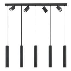 Pendellamper|Pendellamper ^ Lindby hængelampe Sanad, 116 cm, 9 lyskilder, sort, GU10