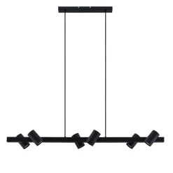 Lindby Pendellamper|Pendellamper > hængelampe Savoli, 116 cm, sort, 6 lyskilder, stål