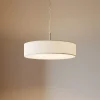 Pendellamper ^ Lindby hængelampe Sebatin, Ø 50 cm, hvid, stof, E27