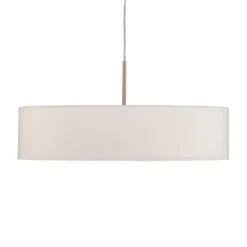 Pendellamper ^ Lindby hængelampe Sebatin, Ø 50 cm, hvid, stof, E27