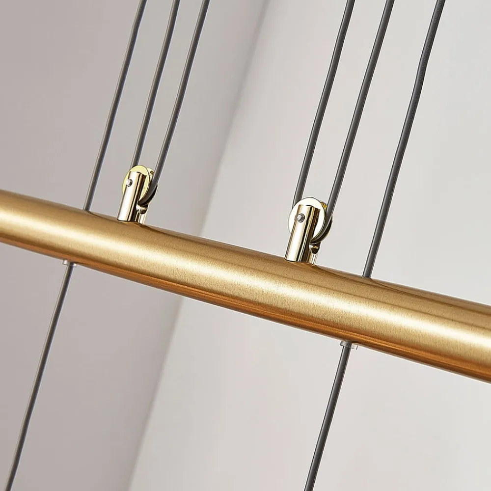 Lindby Pendellamper|Pendellamper > hængelampe Simeon, messingfarvet, glas, 73 cm, E14