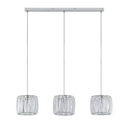 Lindby Pendellamper|Pendellamper > hængelampe Sofia, 107 cm, 3 lyskilder, E14, krom/klar