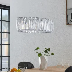 Lindby Pendellamper|Pendellamper > hængelampe Sofia, 68 cm, 3 lyskilder, E14, krom/klar