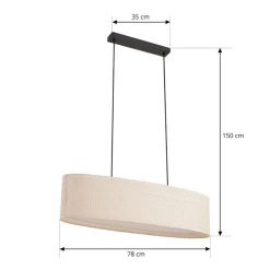 Pendellamper|Pendellamper ^ Lindby hængelampe Soula, 78 cm, beige, plast, E27