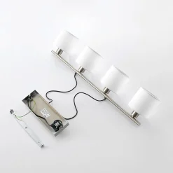 Lindby Pendellamper > hængelampe Stannis, 75 cm, hvid, 4 lyskilder, tekstil