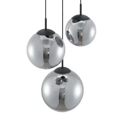 Lindby Pendellamper|Pendellamper > hængelampe Teeja, smoke, 3 lyskilder, Ø52cm, glas, E27