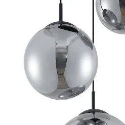 Lindby Pendellamper|Pendellamper > hængelampe Teeja, smoke, 3 lyskilder, Ø52cm, glas, E27
