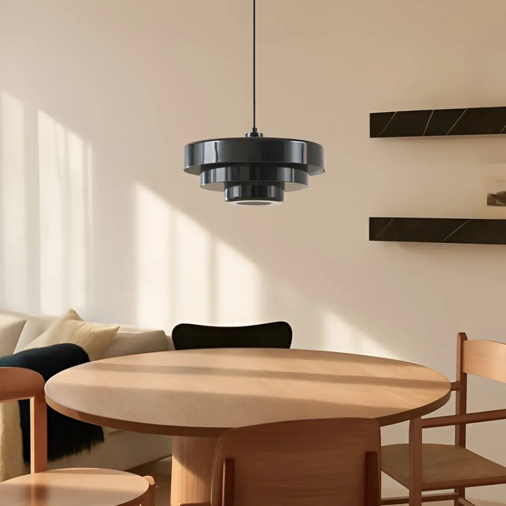 Lindby Pendellamper|Pendellamper > hængelampe Tivra, sort, Ø 35 cm, metal, E27