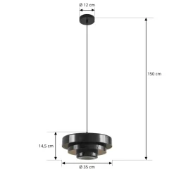 Lindby Pendellamper|Pendellamper > hængelampe Tivra, sort, Ø 35 cm, metal, E27