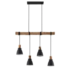 Lindby Pendellamper|Pendellamper > hængelampe Trebale, E14, Ø 15 cm, 4 lyskilder, træ