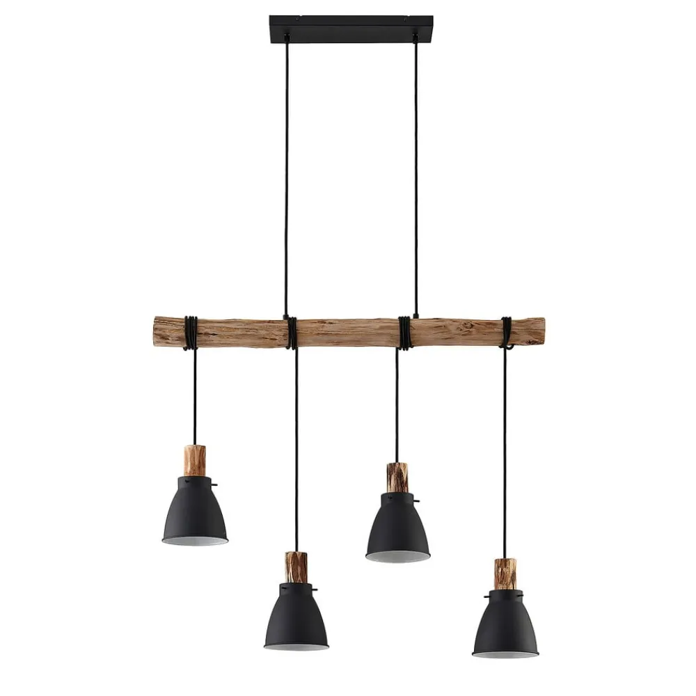Lindby Pendellamper|Pendellamper > hængelampe Trebale, E14, Ø 15 cm, 4 lyskilder, træ