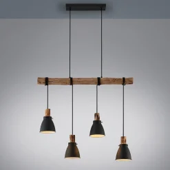 Lindby Pendellamper|Pendellamper > hængelampe Trebale, E14, Ø 15 cm, 4 lyskilder, træ