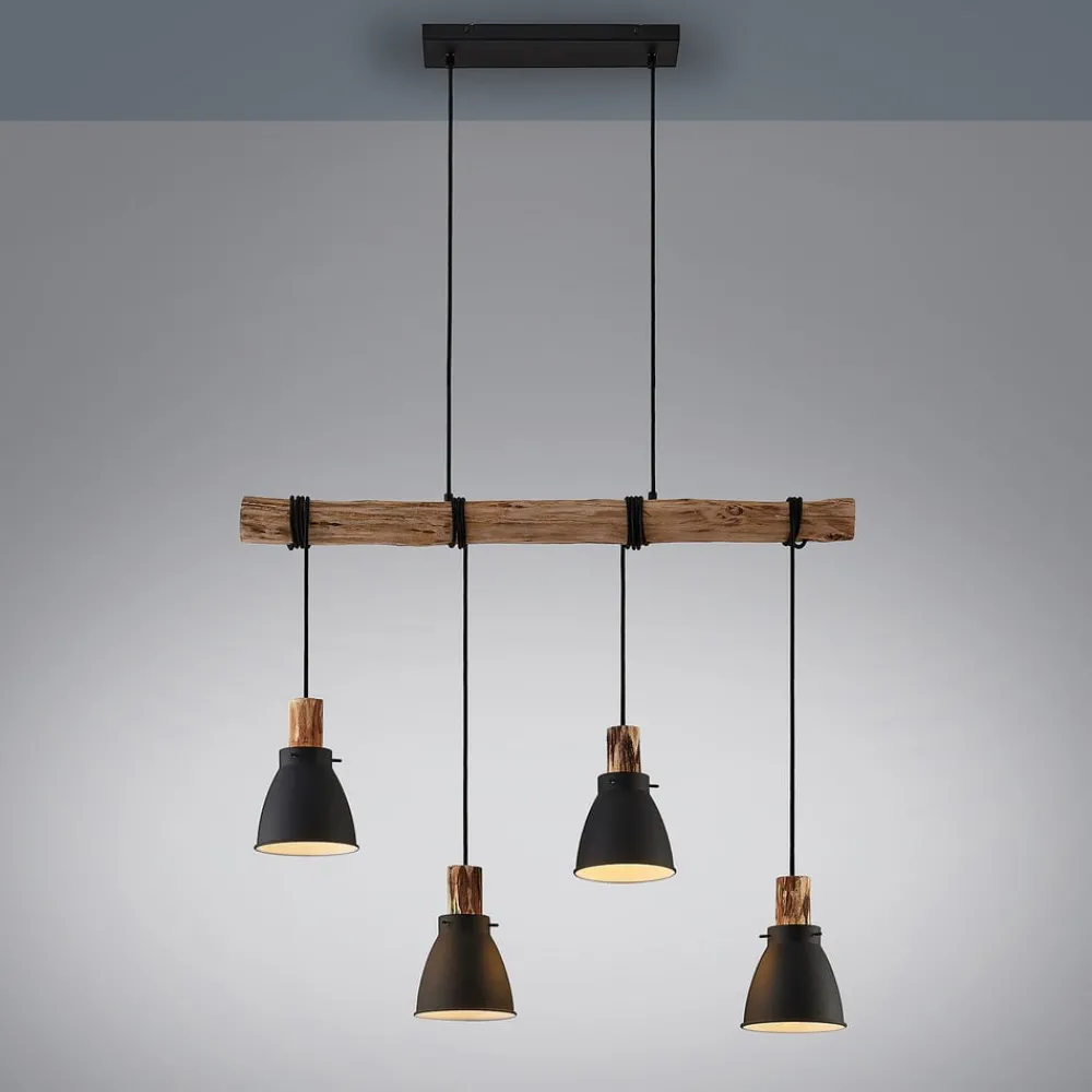 Lindby Pendellamper|Pendellamper > hængelampe Trebale, E14, Ø 15 cm, 4 lyskilder, træ