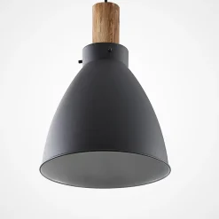 Lindby Pendellamper|Pendellamper > hængelampe Trebale, E27, Ø 28 cm, sort, træ