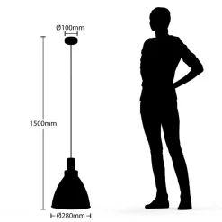 Lindby Pendellamper|Pendellamper > hængelampe Trebale, E27, Ø 28 cm, sort, træ
