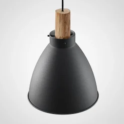 Lindby Pendellamper|Pendellamper > hængelampe Trebale, E27, Ø 28 cm, sort, træ