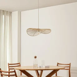 Lindby Pendellamper|Pendellamper > hængelampe Valdorin, beige, papir, længde 75 cm