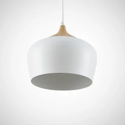 Lindby Pendellamper|Pendellamper > hængelampe Vilsera, hvid, metal/træ, 26 cm, E27