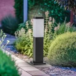 Lindby Sokkellamper|Terrassebelysning > Honula sokkellampe, 45 cm, mørkegrå, IP44, E27