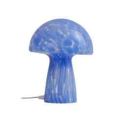 Lindby Bordlamper > Hubi bordlampe, blå, glas, Ø 22 cm, svampeform