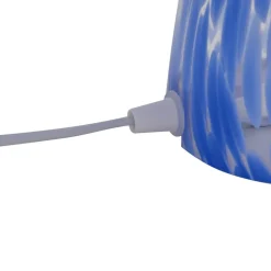 Lindby Bordlamper > Hubi bordlampe, blå, glas, Ø 22 cm, svampeform