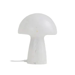 Lindby Bordlamper > Hubi bordlampe, hvid, glas, Ø 22 cm, svampeform
