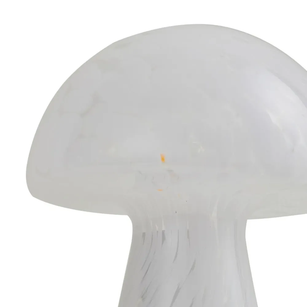 Lindby Bordlamper > Hubi bordlampe, hvid, glas, Ø 22 cm, svampeform
