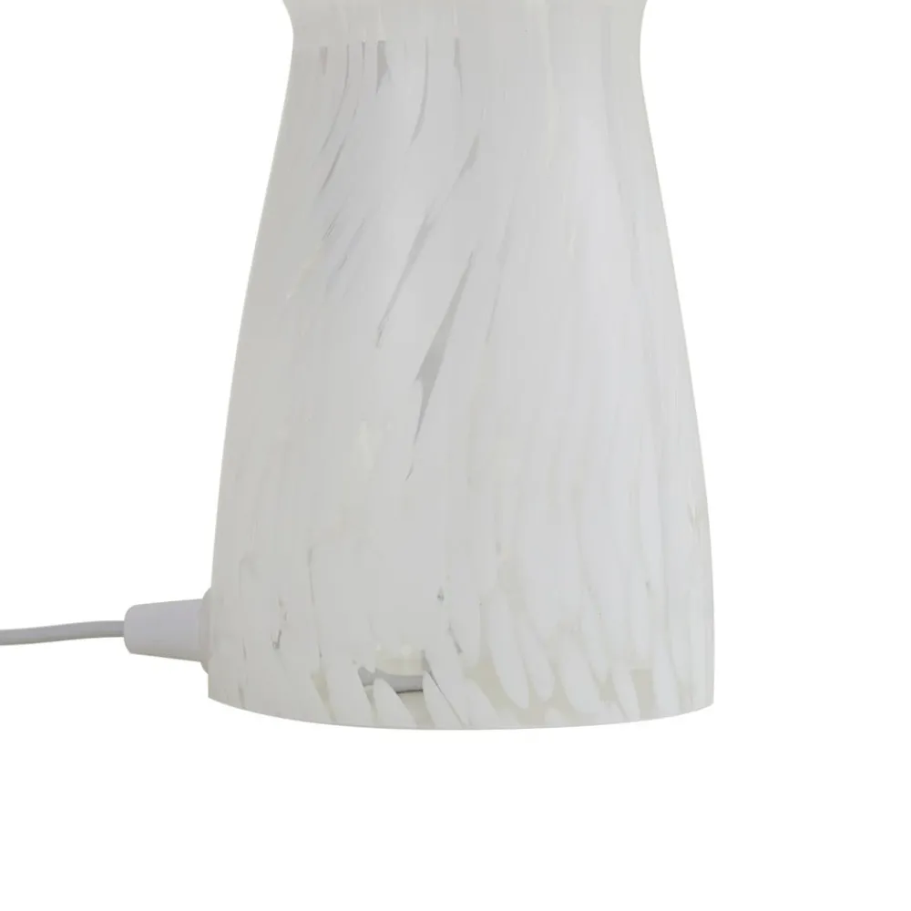 Lindby Bordlamper > Hubi bordlampe, hvid, glas, Ø 22 cm, svampeform