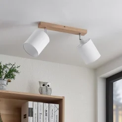 Loftlamper|Spotlights ^ Lindby Imarin loftspot, 2 lyskilder, eg/hvid