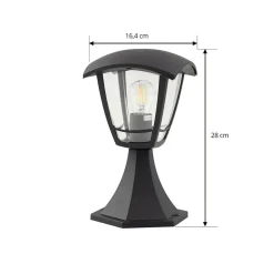 Lindby Terrassebelysning|Sokkellamper > Isidoro sokkellampe, sort, højde 28 cm, plast
