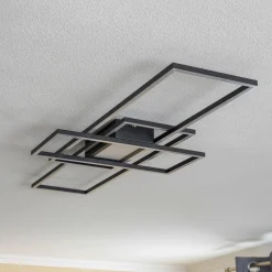 Loftlamper|Loftlamper ^ Lindby Ismera LED-loftslampe 3 rammer, antracit