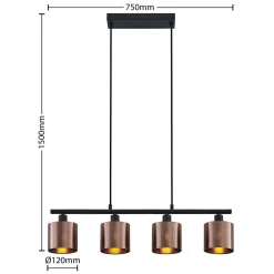 Lindby Pendellamper|Pendellamper > Joudy pendellampe, 4 lyskilder, mørk bronze