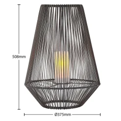 Lindby Dekorationsbelysning > Kaati LED solcellelygte, rattanlook, 37 cm