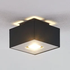 Lindby Loftlamper|Loftlamper > Kasi loftlampe, sort, 1 lyskilde, 14 x 14cm