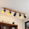Lindby Loftlamper|Spotlights > Kimban loftspot, 5 lyskilder, 106 cm, træ, metal