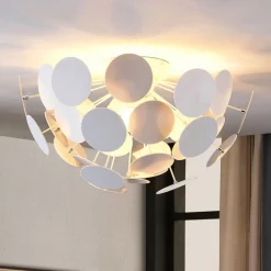 Gang|Loftlamper ^ Lindby Kinan loftlampe, Ø 54 cm, hvid, metal, E14