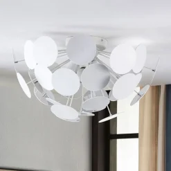 Gang|Loftlamper ^ Lindby Kinan loftlampe, Ø 54 cm, hvid, metal, E14