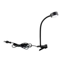 Lindby Arbejdsrum/Kontor > klemmelampe Jyla sort linse 3000K fleksibel arm GX53