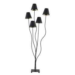 Lindby Gulvlamper > Komalie gulvlampe, 5 lyskilder, sort