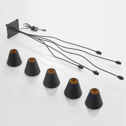 Lindby Gulvlamper > Komalie gulvlampe, 5 lyskilder, sort