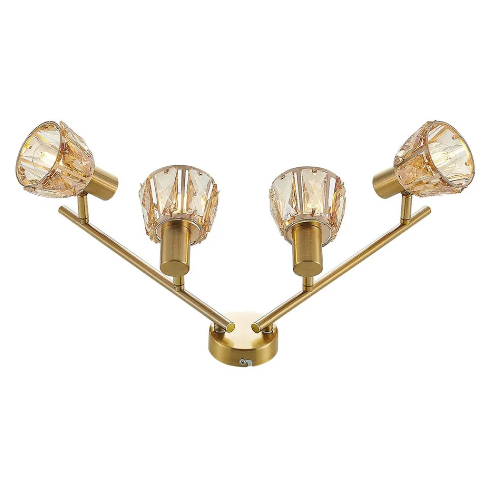 Gang|Loftlamper ^ Lindby Kosta loftlampe, 4 lyskilder, messing