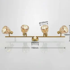 Gang|Loftlamper ^ Lindby Kosta loftlampe, 4 lyskilder, messing