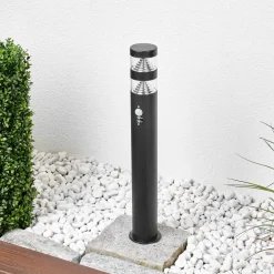 Gadebelysning Med Sensor|Terrassebelysning ^ Lindby Lanea LED-vejlampe, 60 cm, sort, sensor, IP44