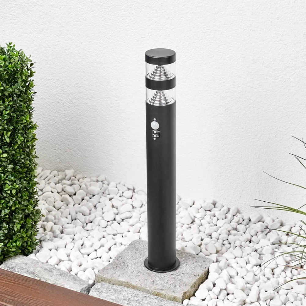 Gadebelysning Med Sensor|Terrassebelysning ^ Lindby Lanea LED-vejlampe, 60 cm, sort, sensor, IP44