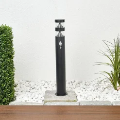 Gadebelysning Med Sensor|Terrassebelysning ^ Lindby Lanea LED-vejlampe, 60 cm, sort, sensor, IP44