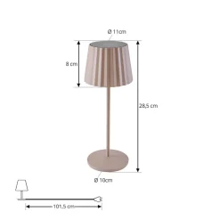 Lindby Dekorationsbelysning|Terrassebelysning > LED-batteridrevet bordlampe Esali, beige, metal, IP65