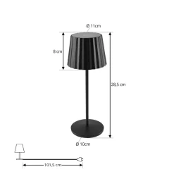 Lindby Dekorationsbelysning|Bordlamper > LED-batteridrevet bordlampe Esali, sort, metal, IP65