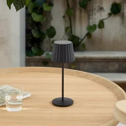 Lindby Dekorationsbelysning|Bordlamper > LED-batteridrevet bordlampe Esali, sort, metal, IP65