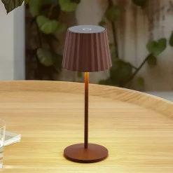 Dekorationsbelysning|Bordlamper ^ Lindby LED-batteridrevet bordlampe Esali, rustbrun, IP65